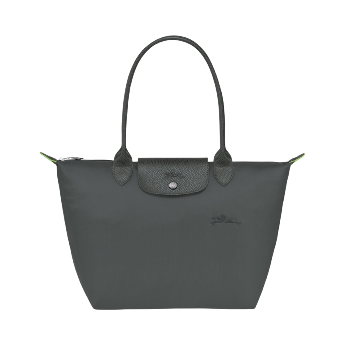 L2605919P66 Longchamp Le Pliage Green Tote Bag M Graphite - 대표 이미지 #1