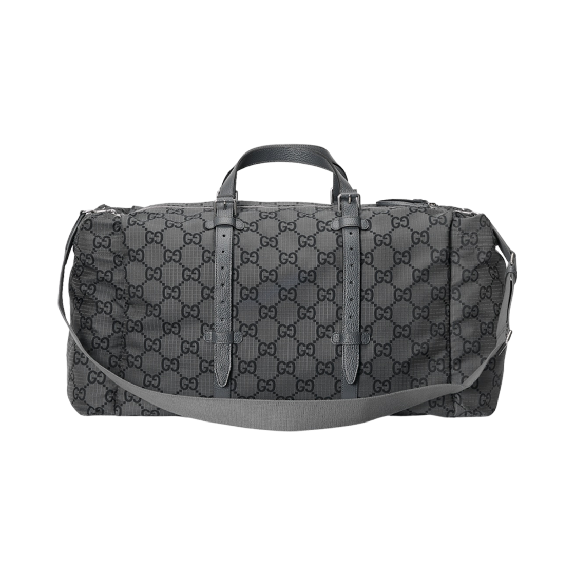 구찌 맥시 GG 폴리에스터 더플백 다크 그레이 블랙 폴리에스터(Gucci Maxi GG Duffle Bag Dark Grey Black Polyester) - 3