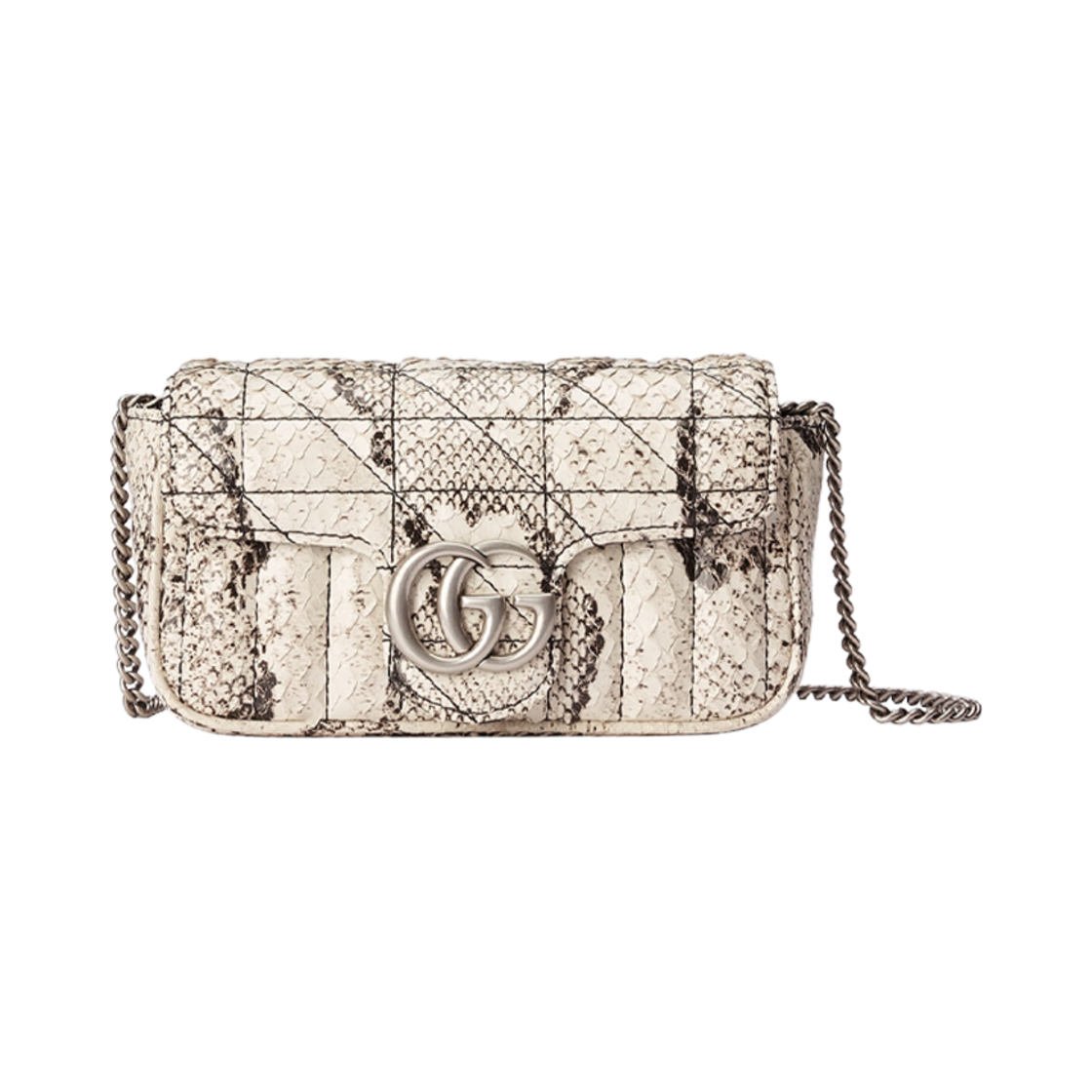 구찌 GG 마몽 파이썬 슈퍼 미니백 베이지(Gucci GG Marmont Python Super Mini Bag Beige) - 1