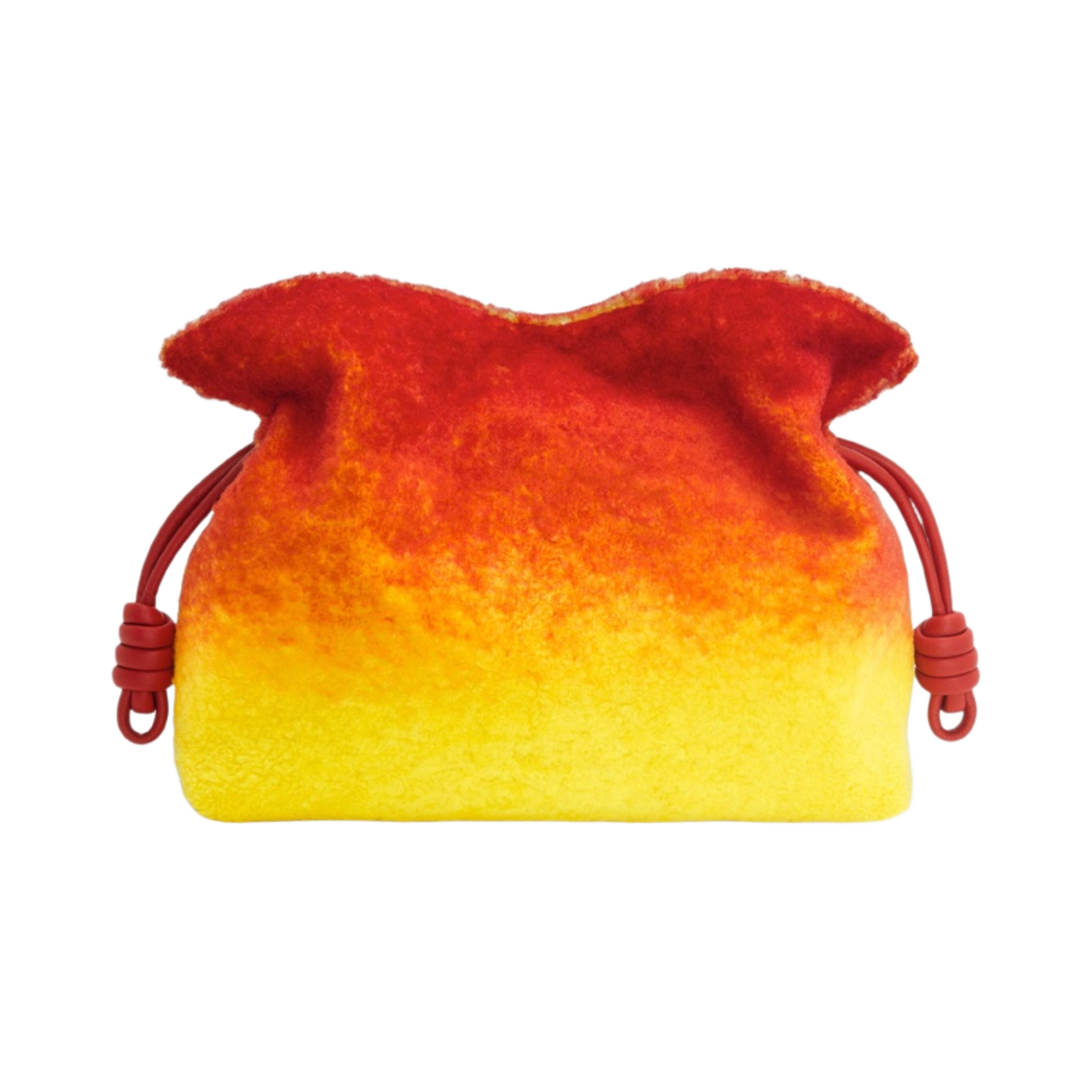 로에베 x 하울의 움직이는 성 캘시퍼 플라멩코 클러치 셔링 레드(Loewe x Howl's Moving Castle Calcifer Flamenco Clutch in Shearling Red) - 4