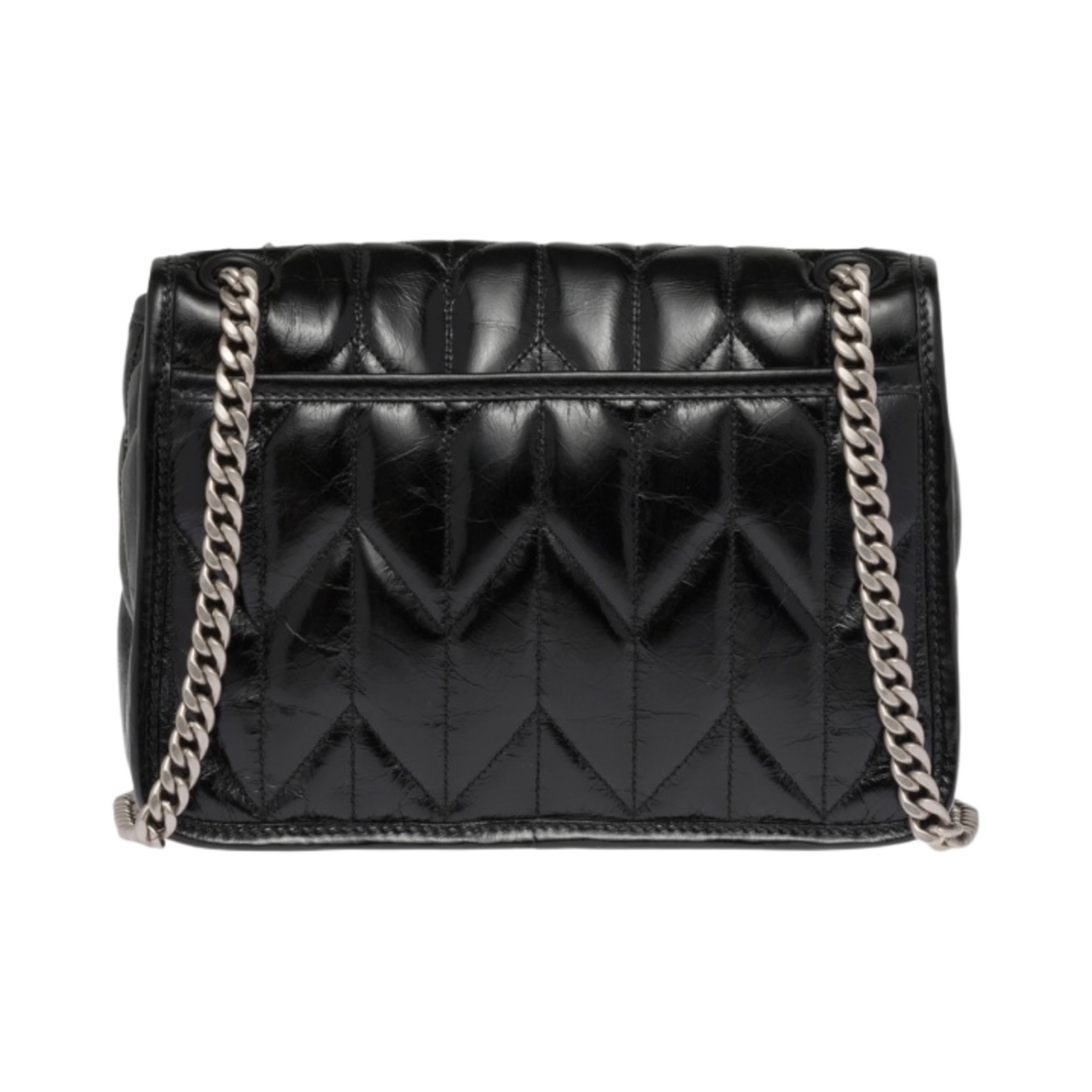 미우 미우 샤이니 레더 숄더백 블랙(Miu Miu Shiny Leather Shoulder Bag Black) - 3