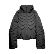 Surgery Bone Embossing Puffer Jacket Black