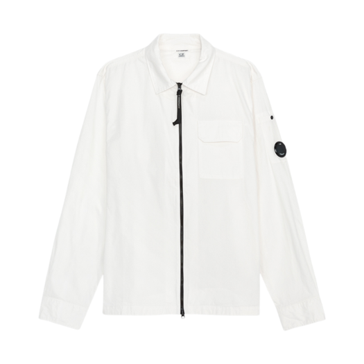 C.P. Company Gabardine Zipped Overshirt White - 25SS