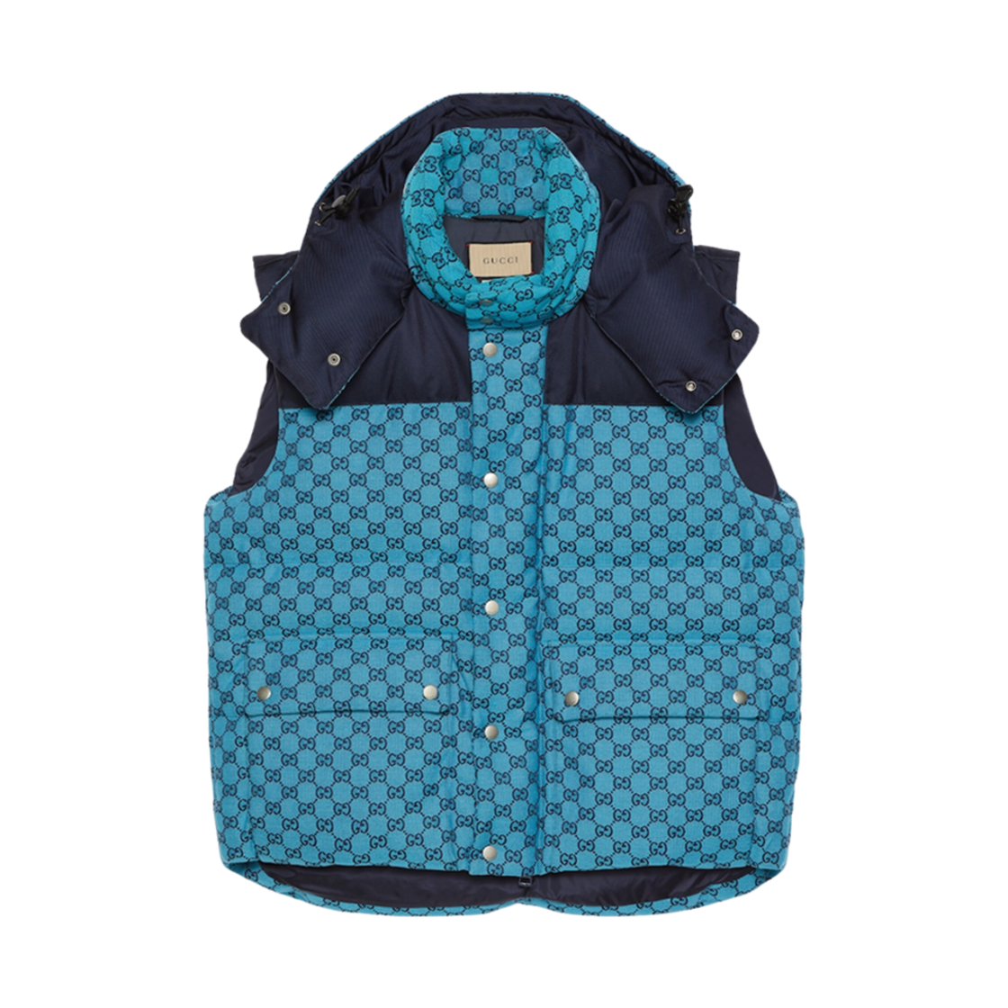 구찌 GG 캔버스 다운 질레 라이트 블루 블루(Gucci GG Canvas Down Gilet Light Blue Blue) - 2