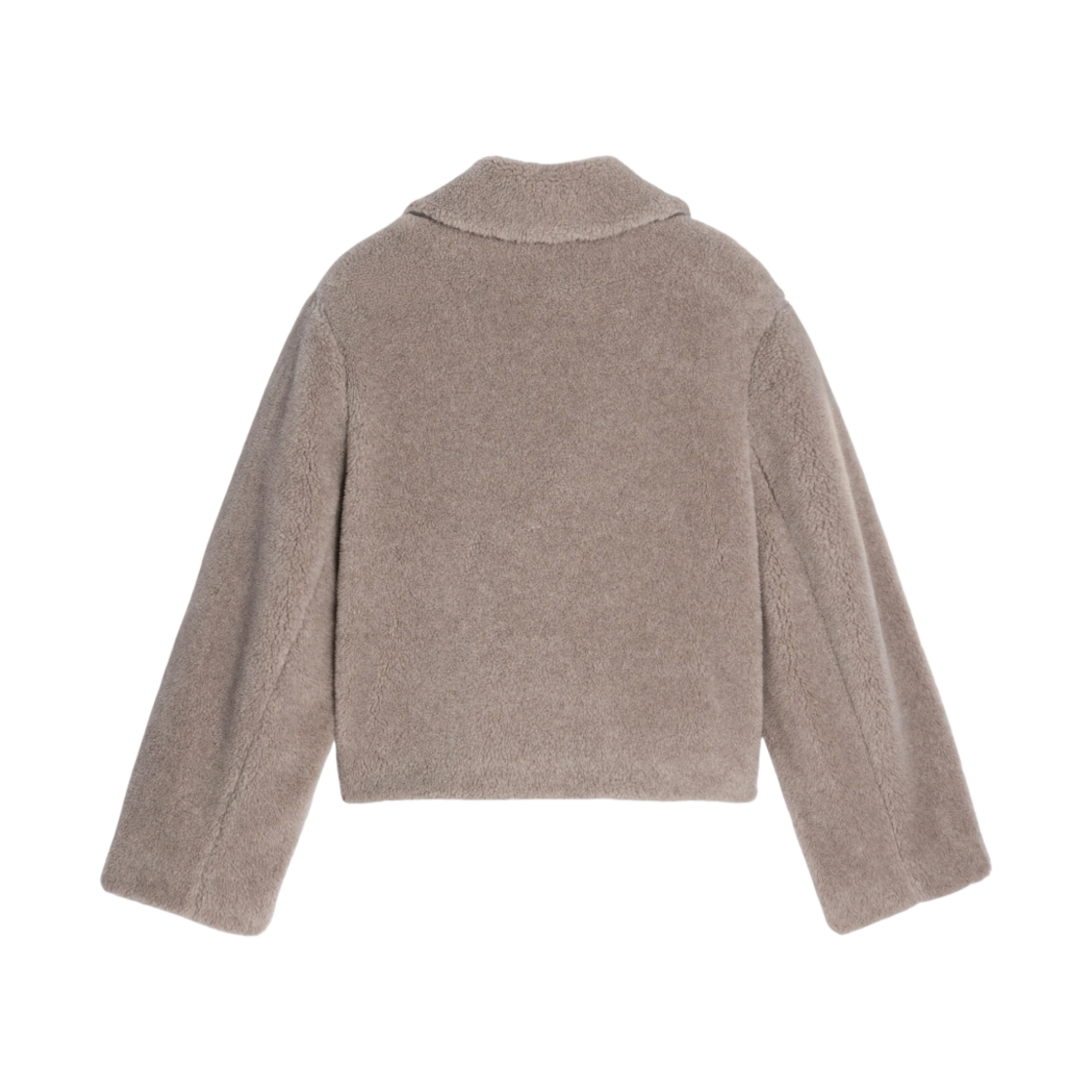 (W) 셀린느 퍼 이펙트 실크 울 크롭 피코트 토프((W) Celine Cropped Peacoat in Fur Effect Silk Wool Taupe) - 2