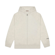 Essentials 3D Silicon Applique Full Zip Up Hoodie Oatmeal Heather - 20SS
