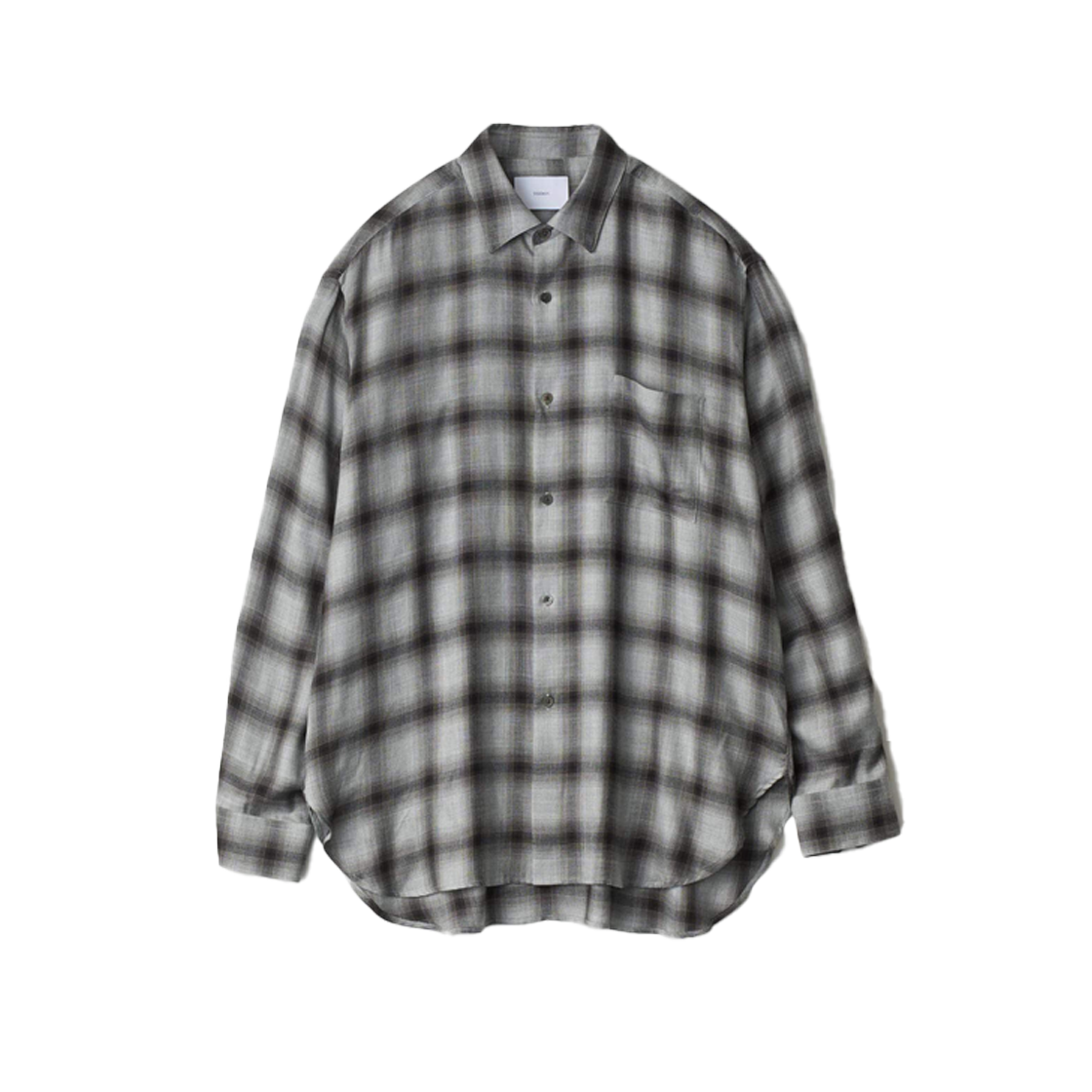 슈타인 체크 오버사이즈 다운 팻 셔츠 블랙 옴브레 - 25FW(Ssstein Check Oversized Down Pat Shirt Black Ombre - 25FW)