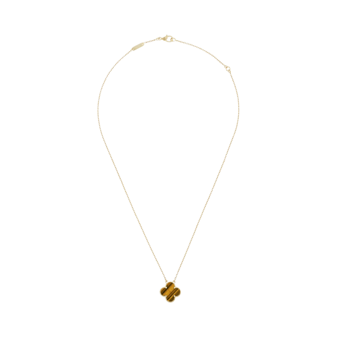 VCARD38600 (W) Van Cleef & Arpels Vintage Alhambra Pendant Yellow Gold Tiger Eye - 대표 이미지 #1