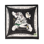 Kapital Fastcolor Selvedge Bandana Rain Skull No Women Black