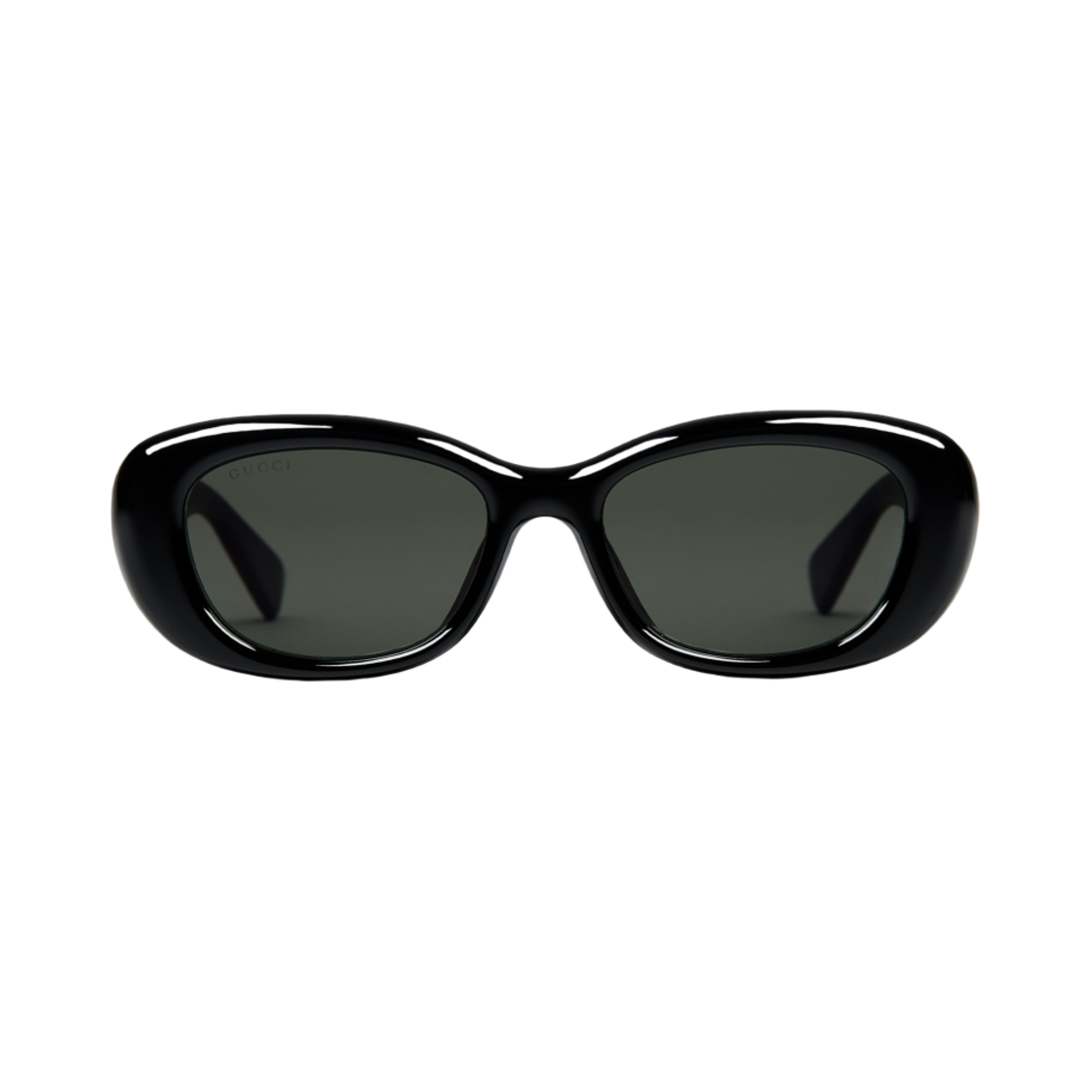 819533-J1691-1012 (W) Gucci Low Nose Bridge Oval Sunglasses Shiny Black