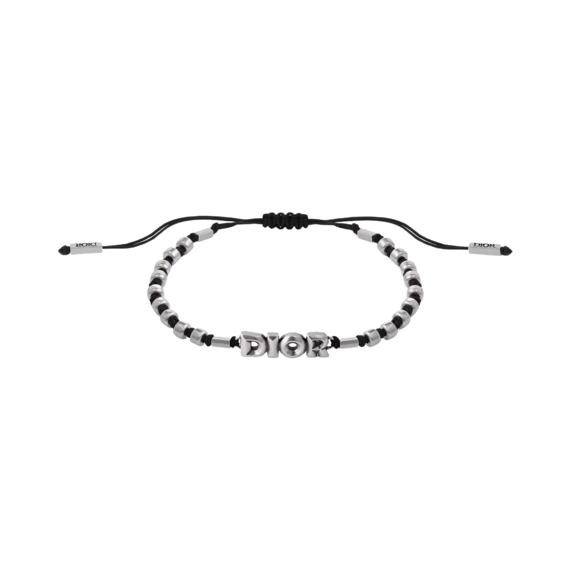 디올 아스테로디올 코드 브레이슬릿 앤틱 실버 피니쉬 브래스 블랙 코드(Dior AsteroDior Cord Bracelet Antique Silver Finish Brass Black Cord) - 1
