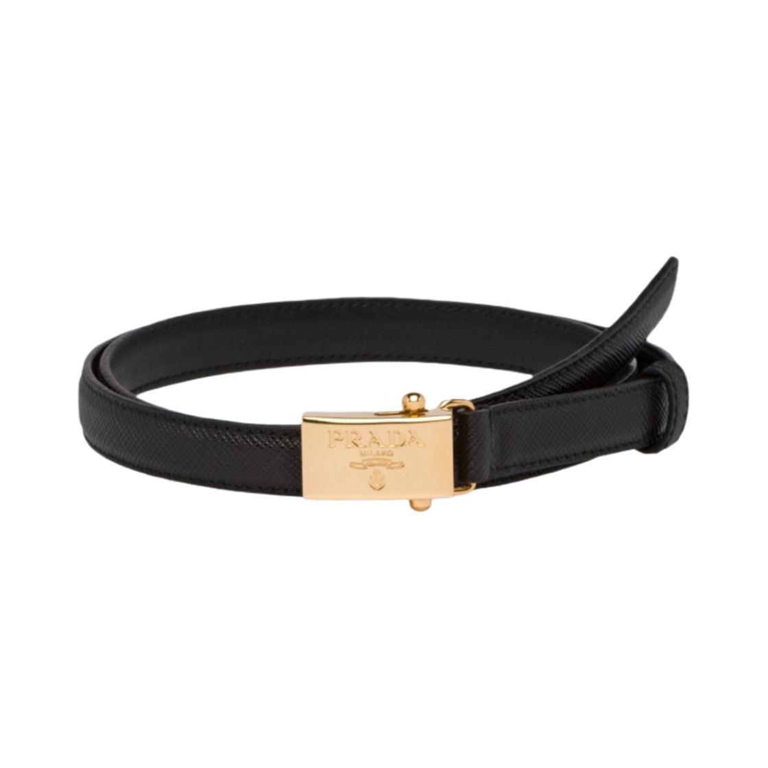 1CC156-053-F0002 (W) Prada Saffiano Leather Belt Black
