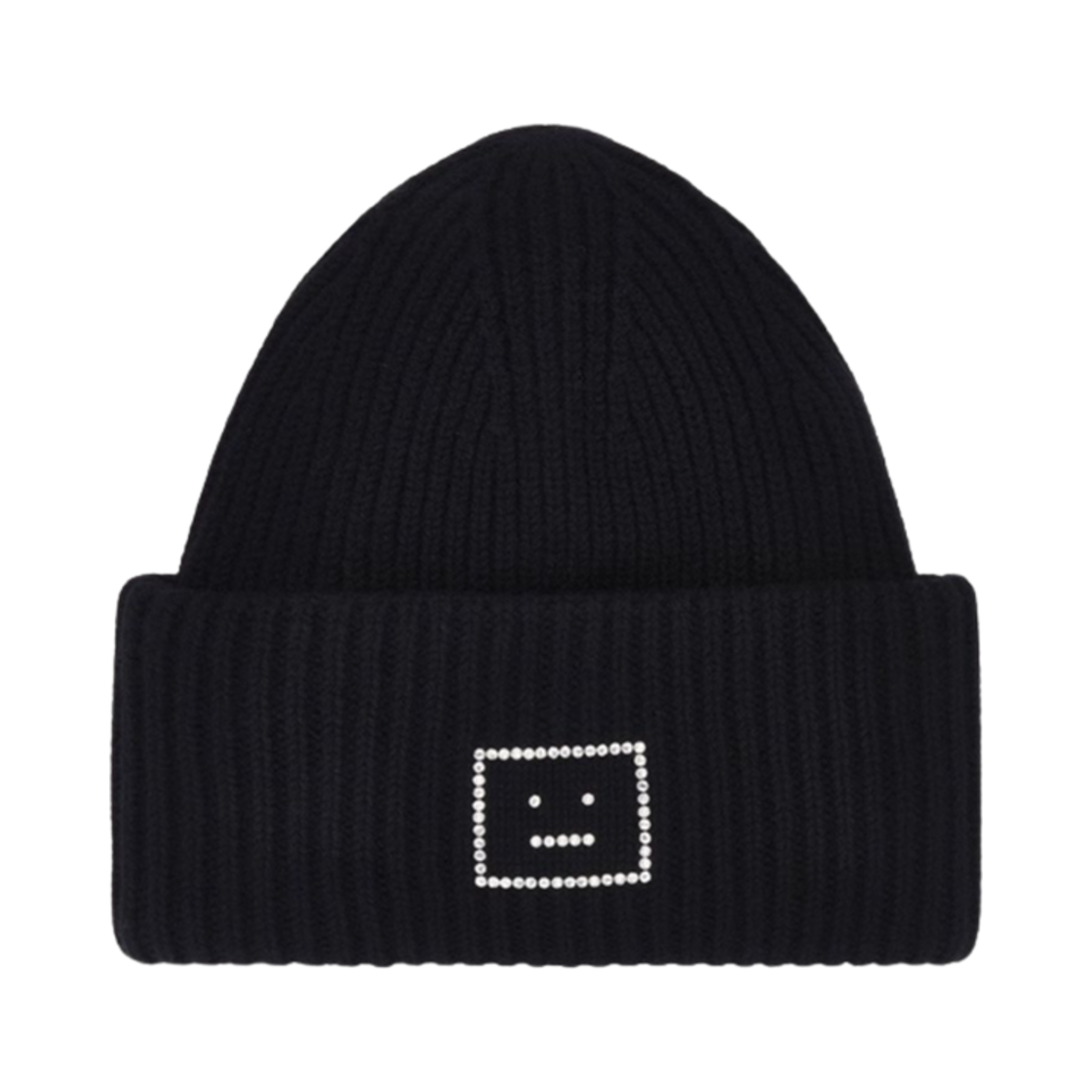 C40390-900 Acne Studios Embroidered Face Logo Beanie Black