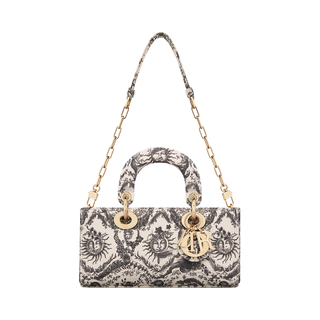 디올 스몰 레이디 디조이 백 화이트 블랙 쏠레이 프린티드 데님(Dior Small Lady D-Joy Bag White Black Soleil Printed Denim) - 5