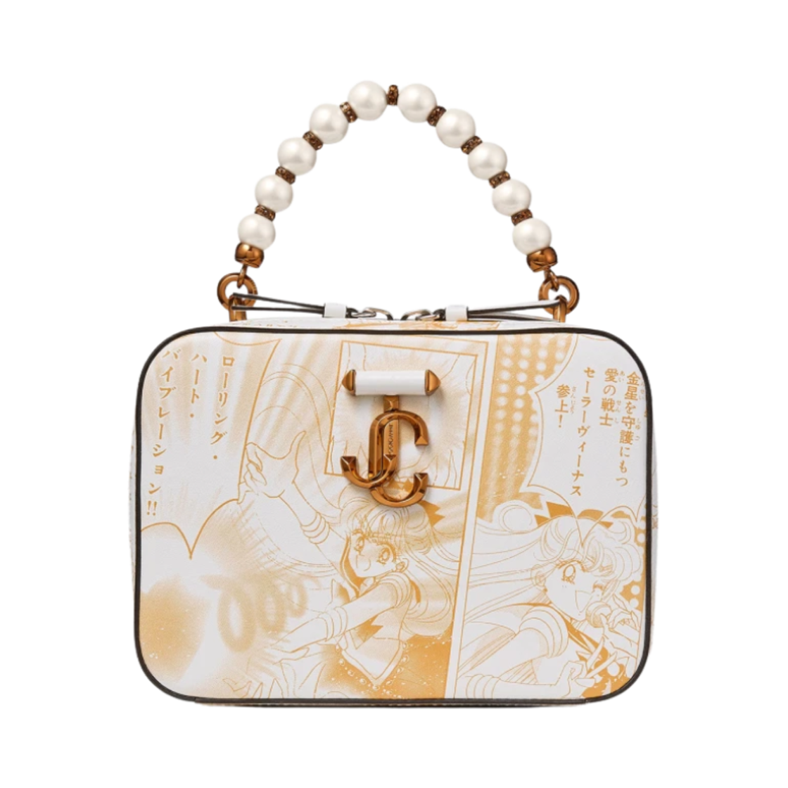지미추 x 미소녀 전사 세일러문 세일러 비너스 애비뉴 베니티 백 오렌지 화이트(Jimmy Choo x Pretty Guardian Sailor Moon Sailor Venus Avenue Vanity Bag Orange White)