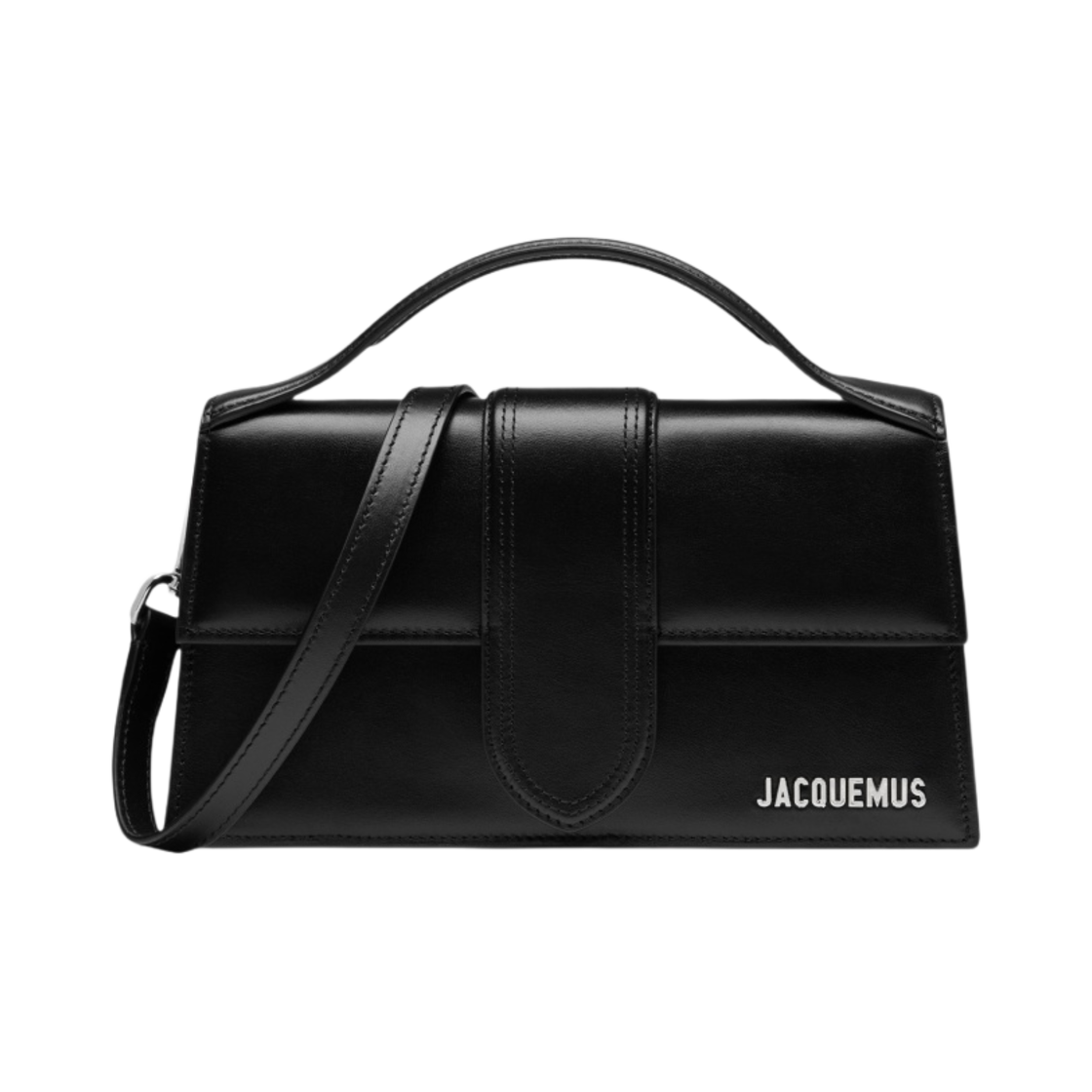 자크뮈스 르 그랜드 밤비노 크로스바디 플랩백 블랙 실버(Jacquemus Le Grand Bambino Crossbody Flap Bag Black Silver) - 1
