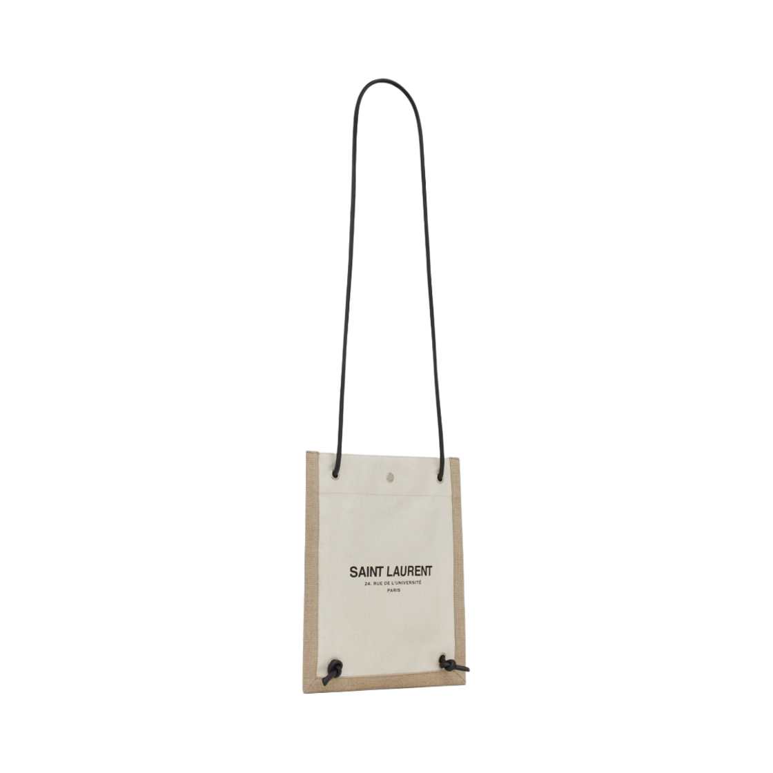 생로랑 캔버스 유니버시테 플랫 크로스바디백 에크루 블랙(Saint Laurent Canvas Universite Flat Crossbody Bag Ecru Black) - 4