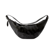 Lemaire Large Croissant Bag Coated Linen Canvas Black