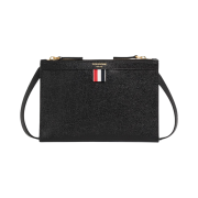 Thom Browne Pebble Grain Leather Small Document Holder Crossbody Black