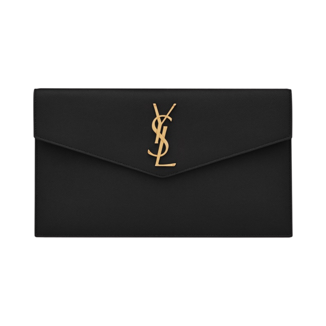 565739-1GF0J-1000 Saint Laurent Uptown Pouch in Grain de Poudre Embossed Leather Black