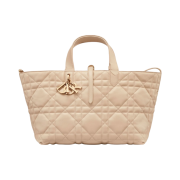 Dior Medium Toujours Bag Macrocannage Calfskin Powder Beige