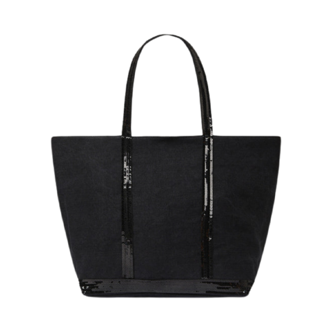 바네사 브루노 리넨 L 지퍼 카바스 토트 블랙(Vanessa Bruno Linen L Zipped Cabas Tot Black)