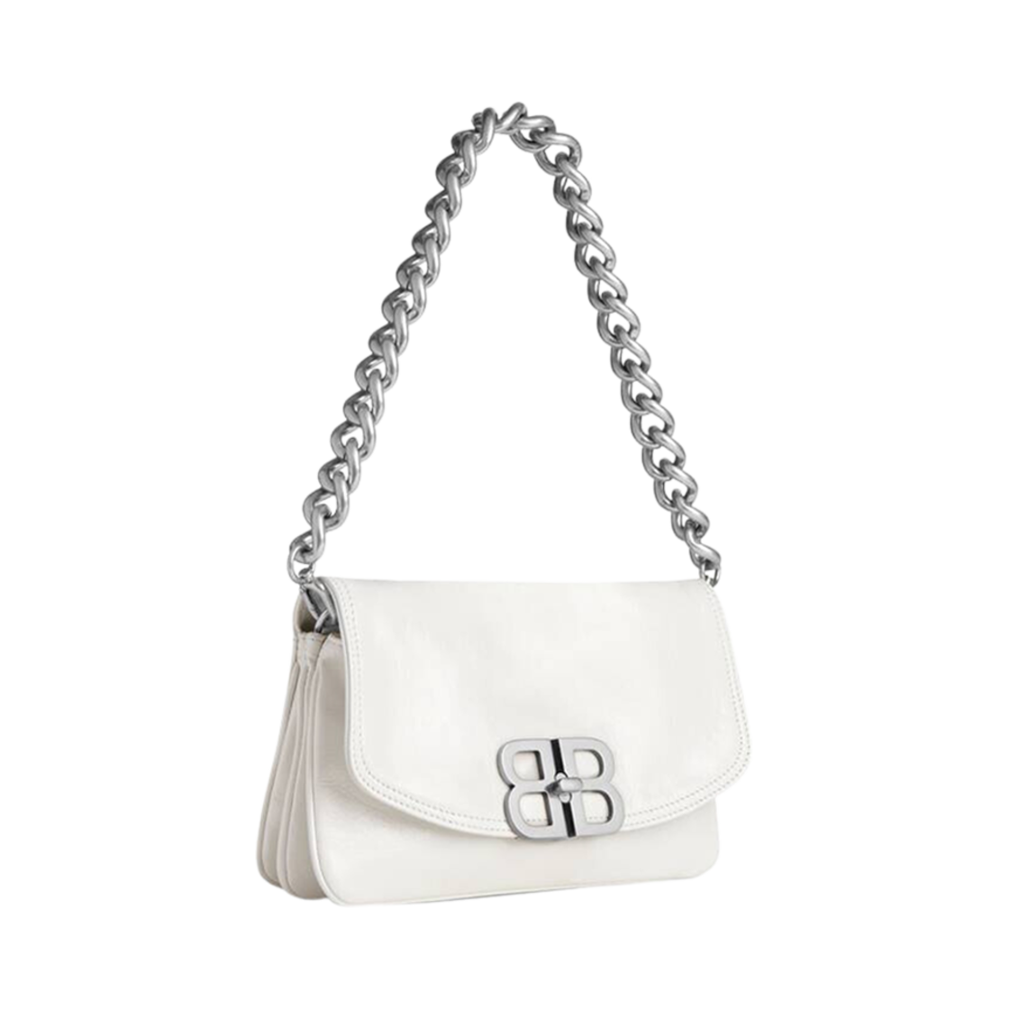 (W) 발렌시아가 BB 소프트 스몰 플랩백 옵틱 화이트((W) Balenciaga BB Soft Small Flap Bag Optic White) - 2
