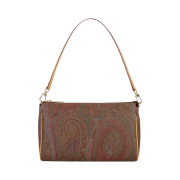 Etro Paisley Shoulder Bag with Leather Details Red