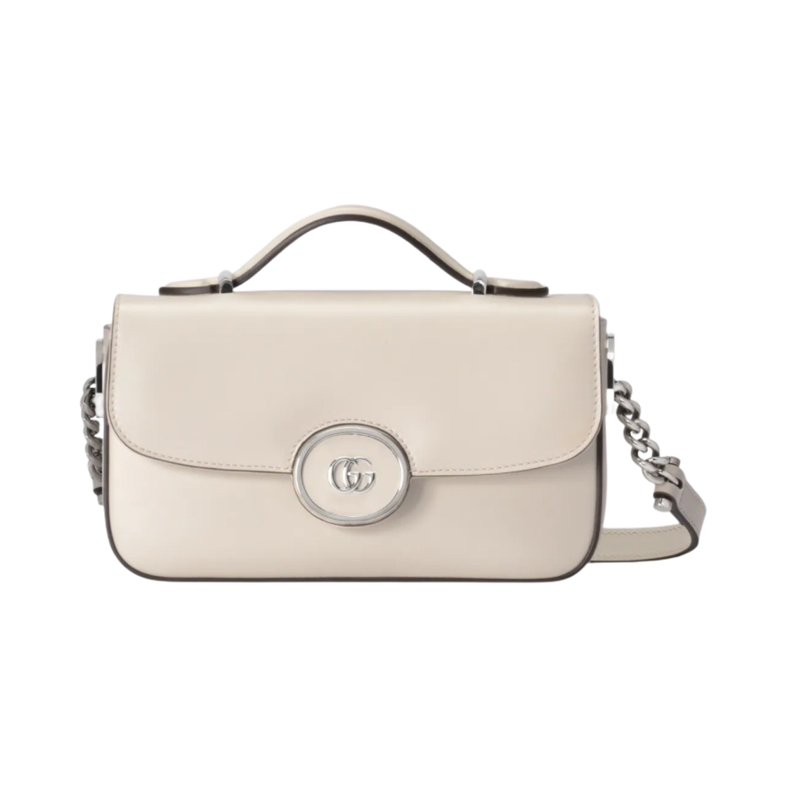 739722-AACAW-9022 Gucci Petite GG Mini Shoulder Bag White Leather