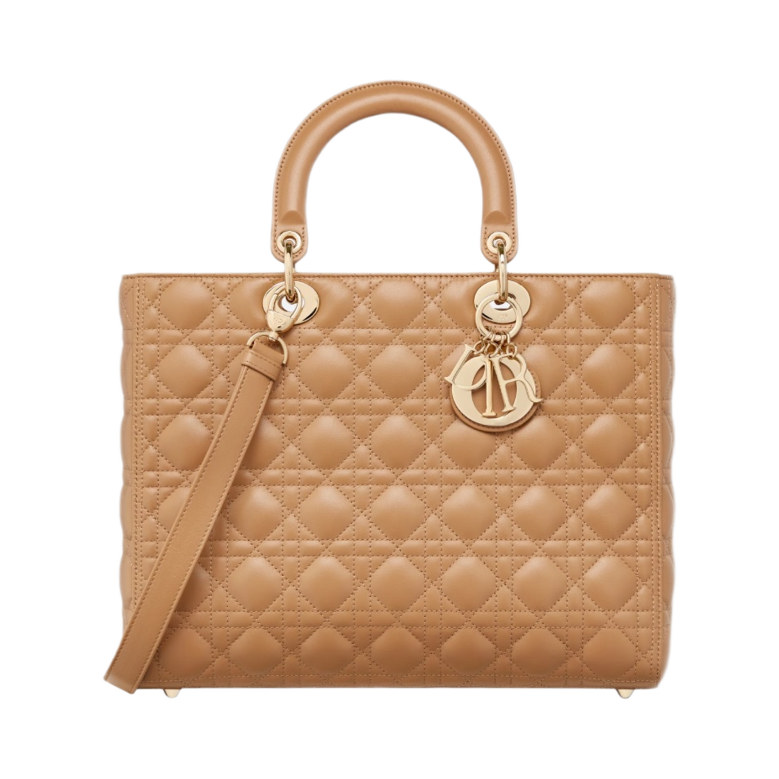디올 라지 레이디 백 까나쥬 램스킨 미디움 탄(Dior Large Lady Bag Cannage Lambskin Medium Tan) - 1