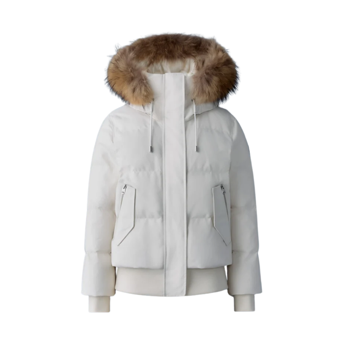 NEFI-FZ (W) Mackage Nefi-FZ Down Jacket With Removable Fur Trimmed Hood Cream