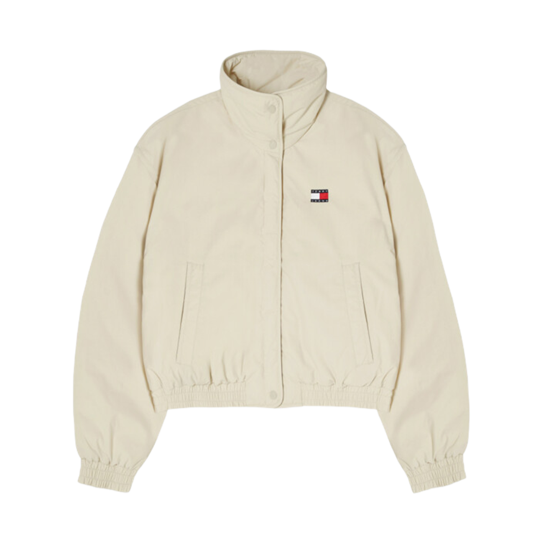 T32E7QJC41TWT2ACG (W) Tommy Jeans Badge Cropped Down Newsprint