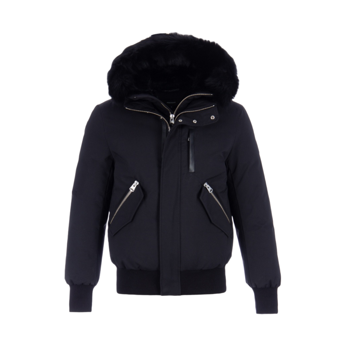 맥카지 딕슨 투인원 노르딕 테크 다운 봄버 블루 폭스 퍼 블랙 블랙(Mackage Dixon 2-In-1 Nordic Tech Down Bomber with Blue Fox Fur Black Black)