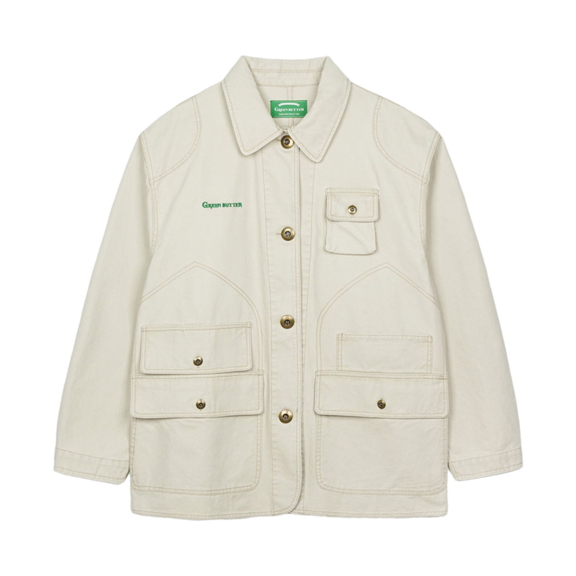 그린버터 코튼 유틸리티 자켓 베이지(Greenbutter Cotton Utility Jacket Beige)
