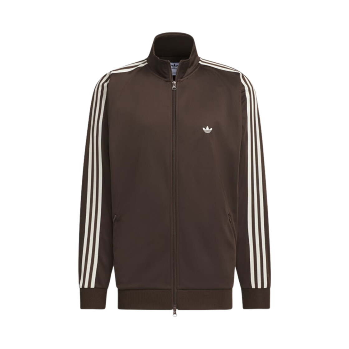 아디다스 오리지널스 트랙 자켓 젠더 뉴트럴 다크 브라운 원더 화이트 - KR 사이즈(Adidas Originals Track Jacket Gender Neutral Dark Brown Wonder White - KR Sizing)