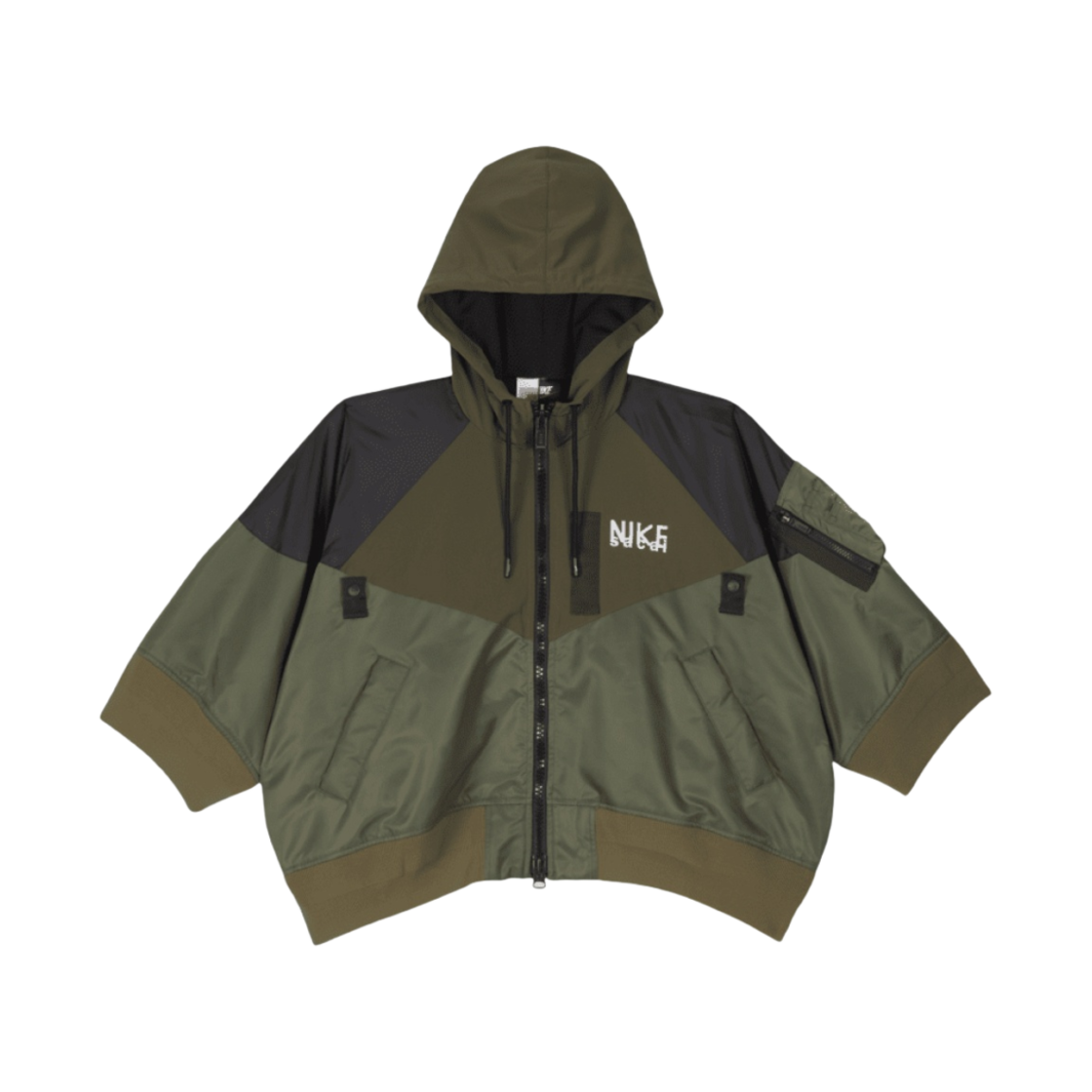 (W) 나이키 x 사카이 NRG 풀 집 후드 자켓 카고 카키 - 아시아((W) Nike x Sacai NRG Full Zip Hooded Jacket Cargo Khaki - Asia) - 1