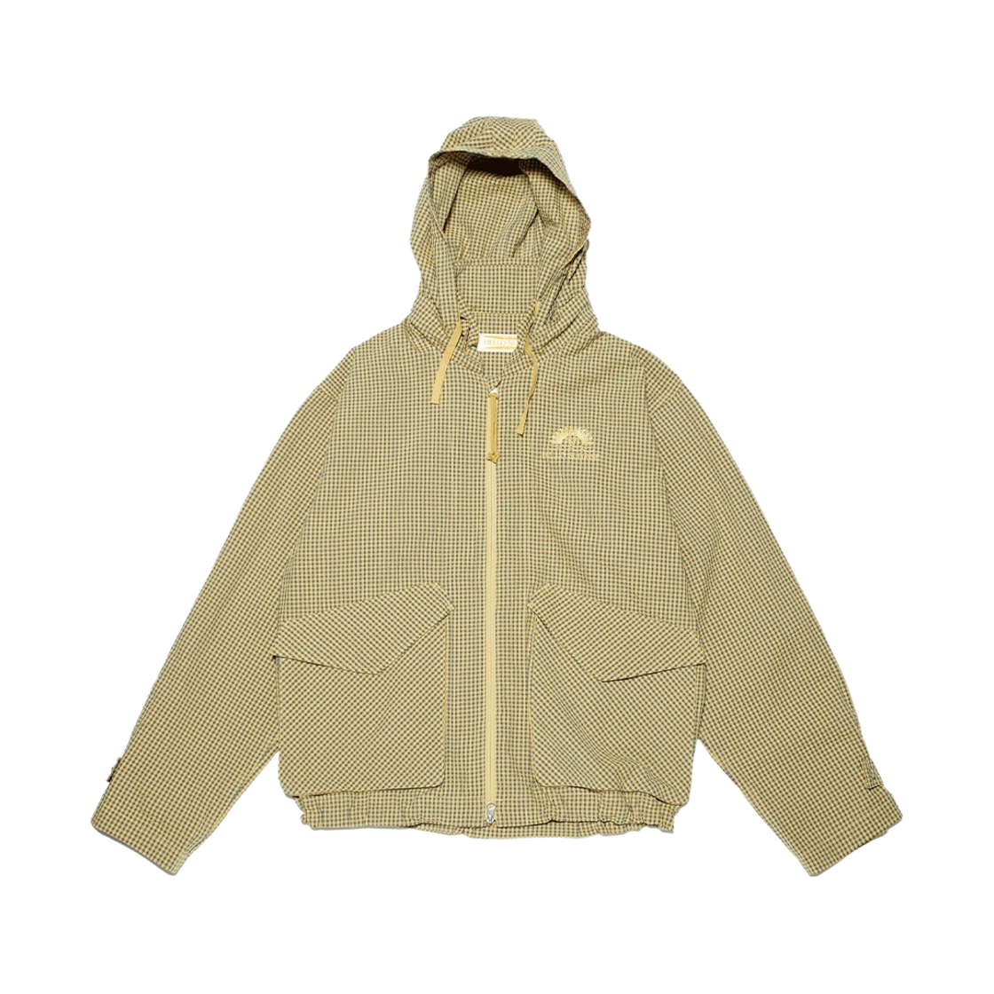 헬로선라이즈 히든 후디드 자켓 레몬 체크(Hello Sunrise Hidden Hooded Jacket  Lemon Check)