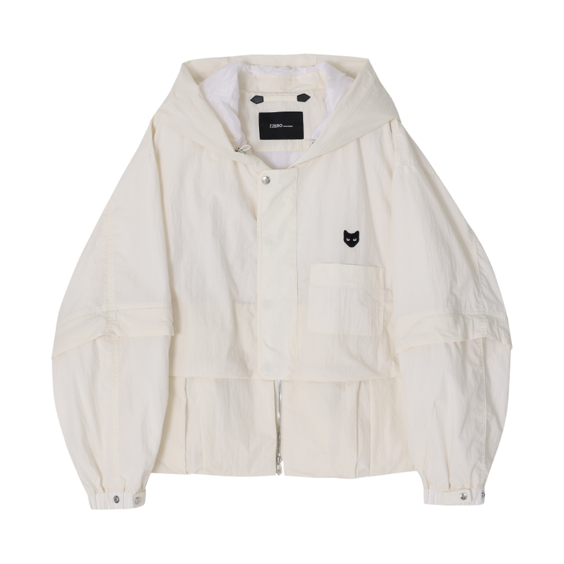 SH3JP801CR Songzio Zzero Sleeve Detachable Hood Jumper Cream