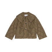 (W) Ganni Ripstop Quilt Jacket Teak