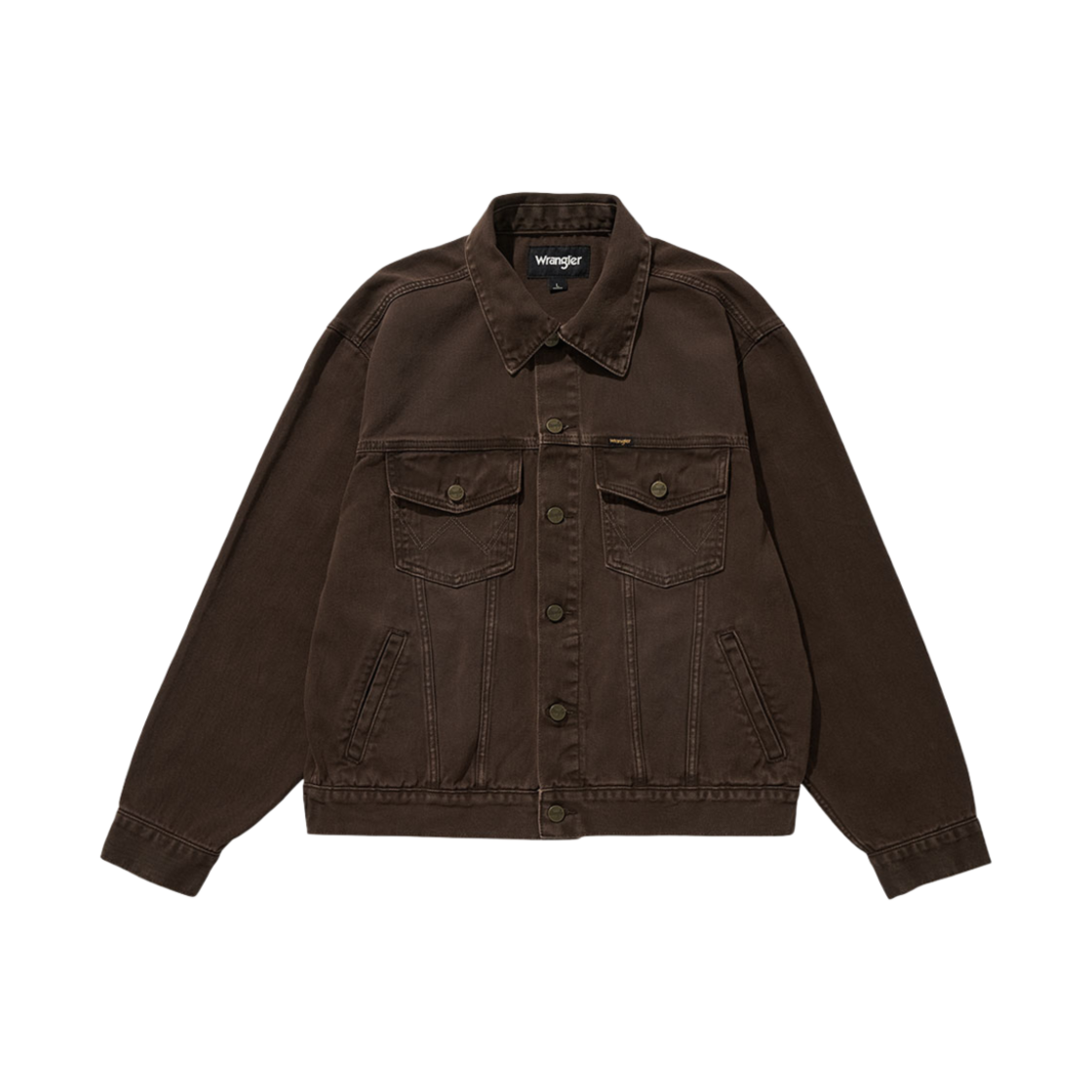 WR2403IJ01BR Wrangler Washed Denim Jacket Brown