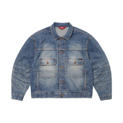 Supreme Distressed Selvedge Trucker Jacket Washed Indigo - 24FW