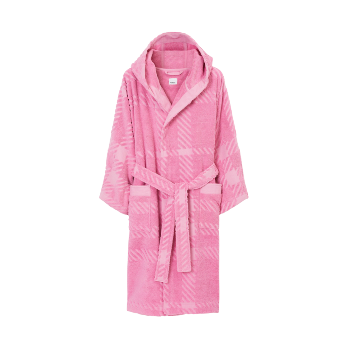 버버리 체크 코튼 자카드 후드 로브 버블검 핑크(Burberry Check Cotton Jacquard Hooded Robe Bubblegum Pink) - 1