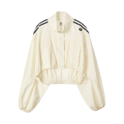 Enor Women Double Stripe String Crop Jacket Cream