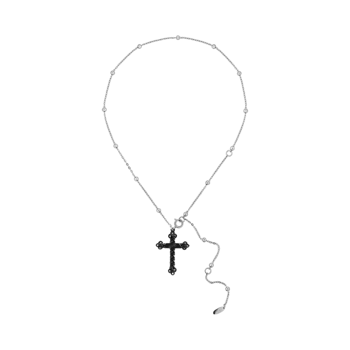 no473b Sentiments No.473 Knot Cross Necklace Black