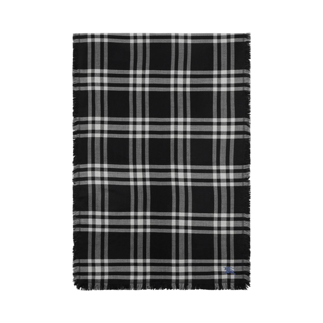 8083801 Burberry Reversible Check Wool Silk Muffler Black