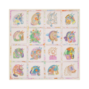(W) Hermes Chevaloscope Scarf 90 Rose Nacre Vert Multicolore