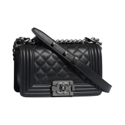Chanel Small Boy Chanel Handbag Calfskin & Ruthenium Black