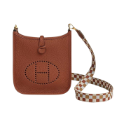 Hermes Evelyne 16 Amazone Bag Clemence & Gold Cuivre Chai Nata Bleu Brume