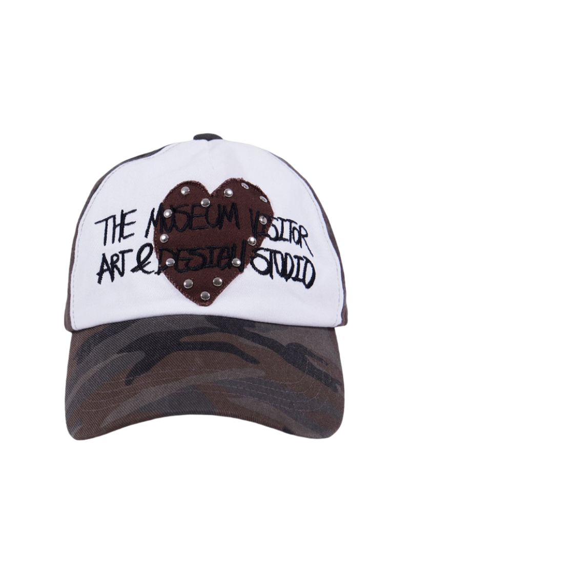 ★THE MUSEUM VISITOR★ ART PATCH BALLCAP BROWN 15071 더뮤지엄비지터 하트 패치 스터드 볼캡 카모 | The Museum