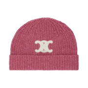(W) Celine Triomphe Cloche Hat in Seamless Cashmere Dark Pink